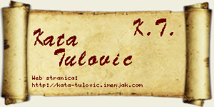 Kata Tulović vizit kartica